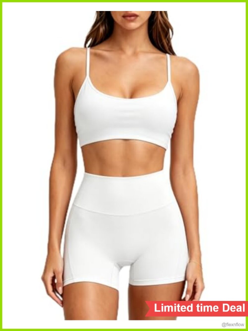 Women's 2 Piece Workout Set Padded Sports Bra High Waisted Bike Shorts with